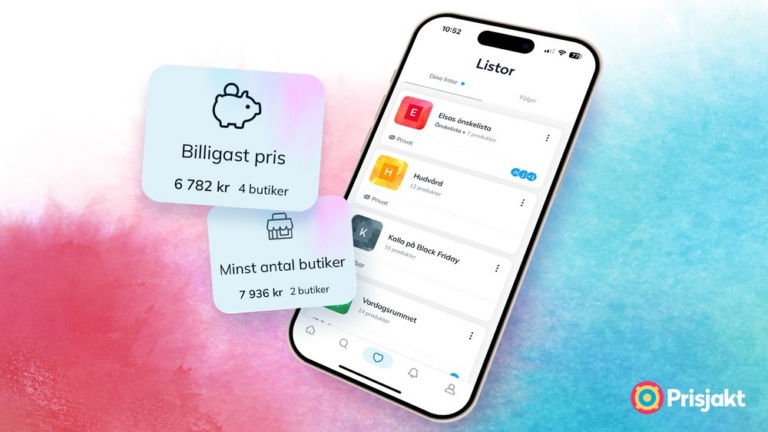 Lista, samarbeta och shoptimera med Prisjakts nya app