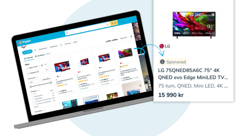 Prisjakt lanserar sponsrade produktkort – stärker satsningen på retail media